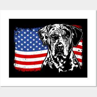 Proud Catahoula Leopard Dog American Pride Posters and Art